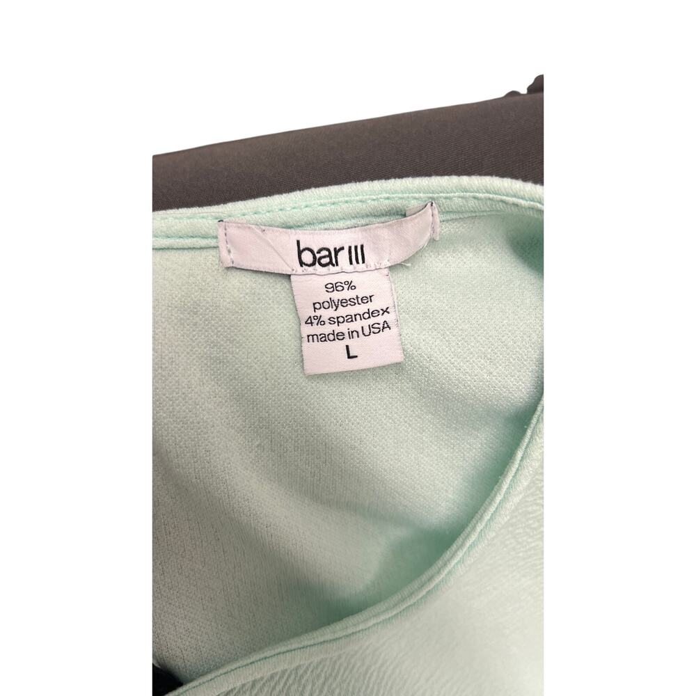 🌿 Bar III Mint Green Top US L Minimalist Chic Soft Stretch Casual Blouse - Picture 4 of 4